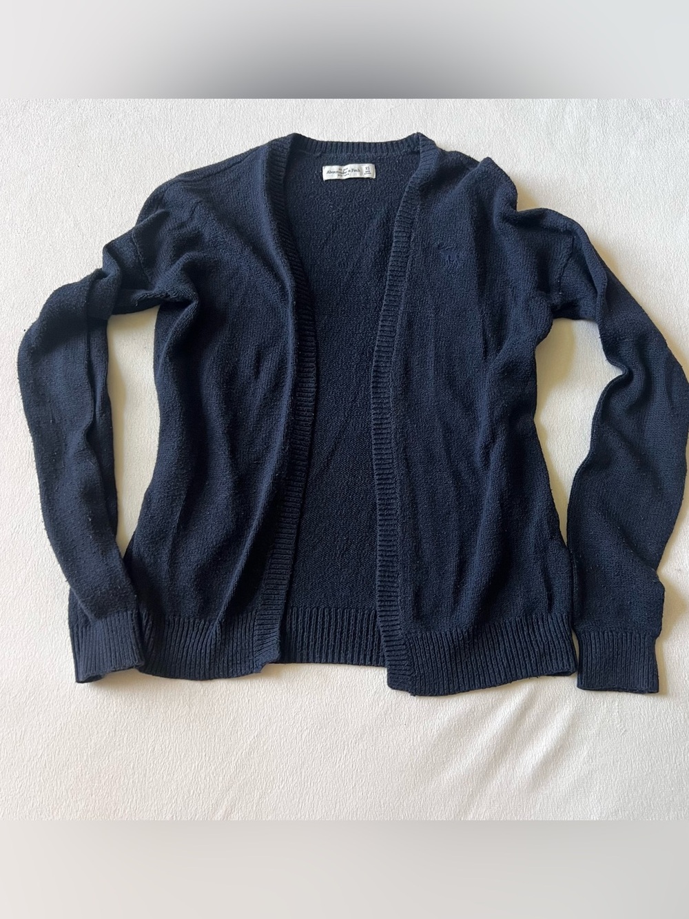 Abercrombie & Fitch Navy Open-Front Women’s Cardigan School Preppy Y2K Moose